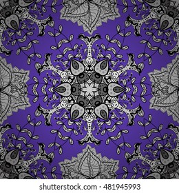 Contrasting seamless pattern with large flowers and curls.