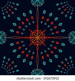 Contrasting symmetrical pattern of geometric shapes
