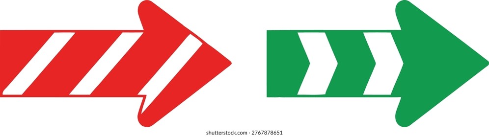 Contrasting traffic light arrows indicating stop and go directions Vector