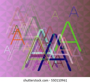 contrasting visualization between text Alphabet A vector background, look at dissimilar party