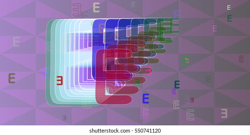 contrasting wallpaper among Alphabet E vector background, line at great decoration