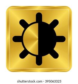 contrasts - black vector icon;  gold button