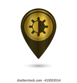 contrasts - black vector icon; golden map  pointer