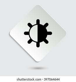 contrasts - black vector icon  on a paper button