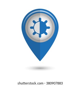 contrasts - vector icon;  blue map pointer