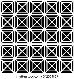 Contrasty seamless pattern with squares. Vector art.