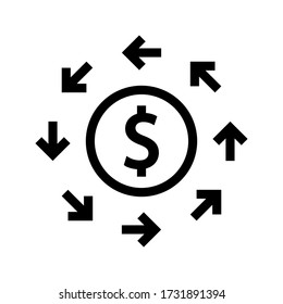 contribute crowd donation symbol vector. money vector icon. vector illustration