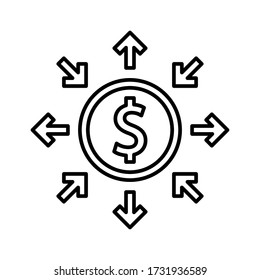 contribute crowd donation symbol vector. money vector icon. vector illustration