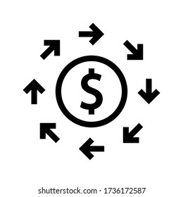 contribute crowd donation symbol vector. money vector icon. vector illustration