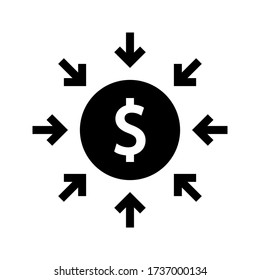 contribute crowd donation symbol vector. money vector icon. vector illustration