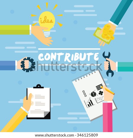 contribute fund raising idea contribution collaboration concept hands giving