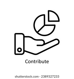 Contribute vector  outline Design illustration. Symbol on White background EPS 10 File