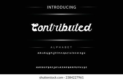 Contributed Vintage decorative font  with label design and background pattern