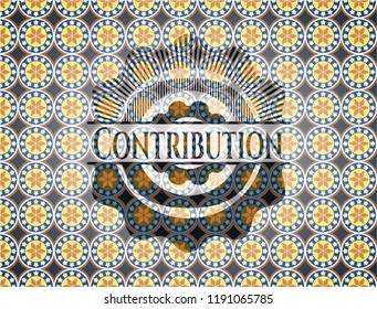 Contribution arabesque badge. arabic decoration.
