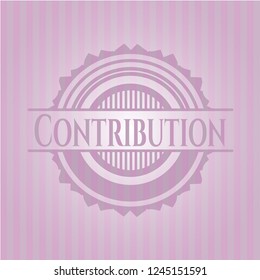 Contribution badge with pink background