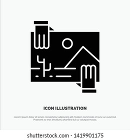 Contribution, Distribution, Dividend, Image, Photo solid Glyph Icon vector