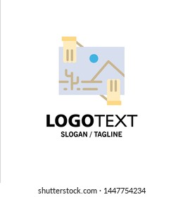Contribution, Distribution, Dividend, Image, Photo Business Logo Template. Flat Color