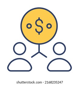 contribution Finance Related Vector Line Icon. Editable Stroke Pixel Perfect.