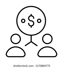 contribution Finance Related Vector Line Icon. Editable Stroke Pixel Perfect.