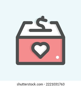  icono de contribución, aislado icono de esquema de color donativo en fondo azul claro, perfecto para sitio web, blog, logo, diseño gráfico, medios sociales, UI, aplicación móvil