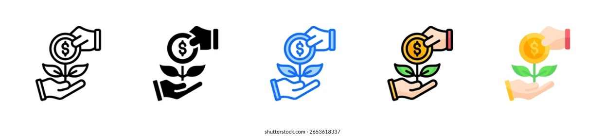 Contribution Icon Set Multiple Style Collection