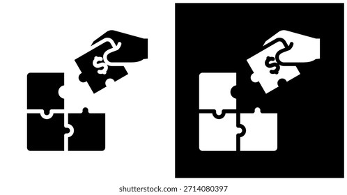 Icono de contribución en fondo blanco y negro