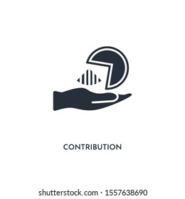 contribution icon. simple element illustration. isolated trendy filled contribution icon on white background. can be used for web, mobile, ui.