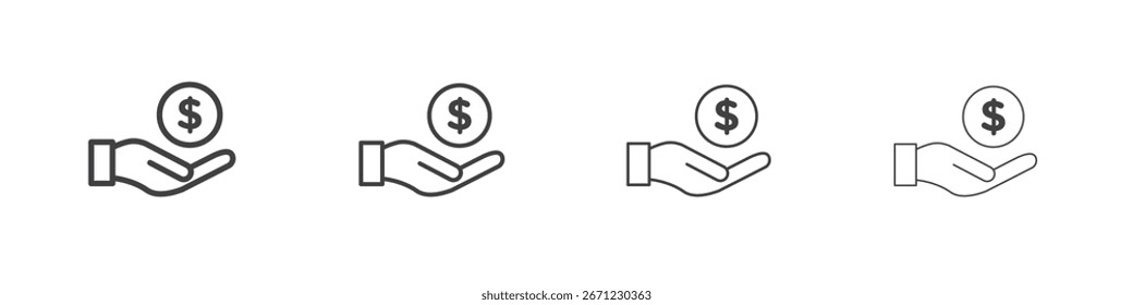 Icono de contribución. Icono de línea delgada para el diseño y desarrollo de Sitios web, desarrollo App.