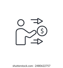 Icono de contribución. Vector.Trazo editable.signo de estilo lineal para utilizar Diseño web,logotipo.Ilustración de símbolo.