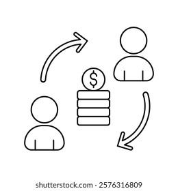 Contribution icon with white background vector stock illustration