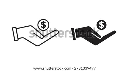 Contribution icons. Outline icons vector collection. flat illustrations