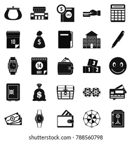 Contribution icons set. Simple set of 25 contribution vector icons for web isolated on white background