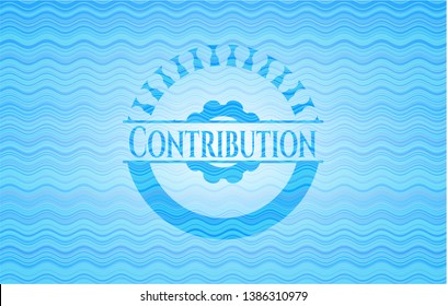 Contribution light blue water emblem background. Vector Illustration. Detailed.