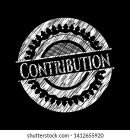 Contribution on chalkboard. Vector Illustration. Detailed.
