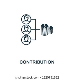 Contribution outline icon. Premium style design from project management icons collection. Simple element contribution icon. Ready to use in web design, apps, software and printing.