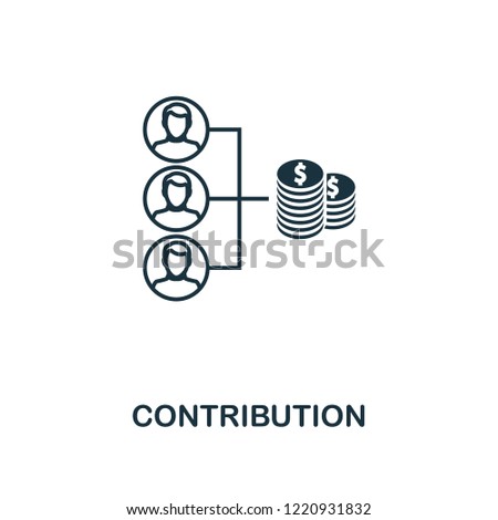 Contribution outline icon. Premium style design from project management icons collection. Simple element contribution icon. Ready to use in web design, apps, software and printing.