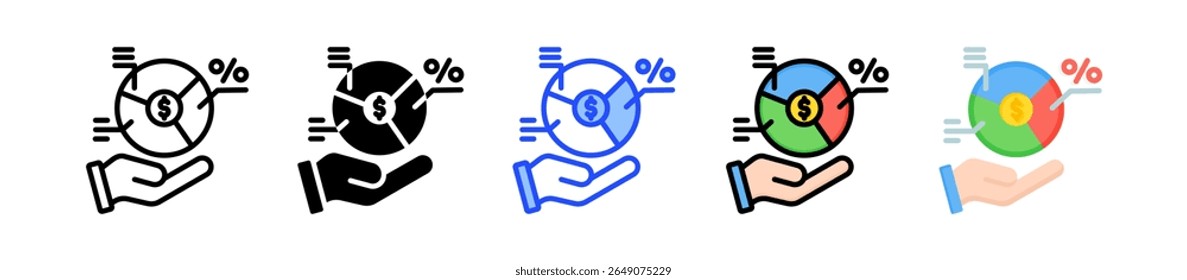 Contribution Ratio Icon Collection With Multiple Styles