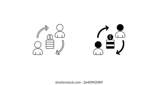 Contribution set icon with white background vector stock illustration