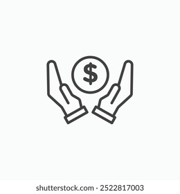 Icono de revestimiento delgado de contribución aislado