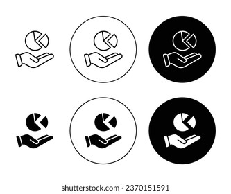 Contribution vector icon set in black color. Suitable for apps and website UI designs