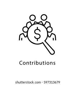 Contribution Vector line Icon 