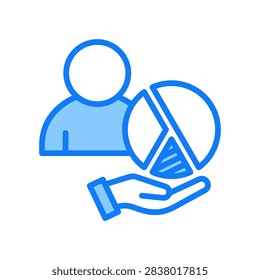 Contributor Blue Icon Vector Illustration