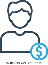 Contributor earning  Vector Icon which is suitable for commercial work and easily modify or edit it

