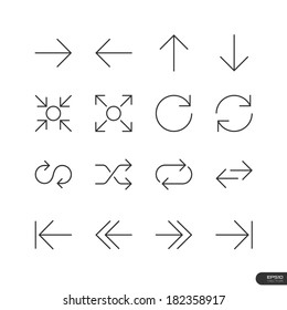 Control & Arrow Icons set - Vector illustration