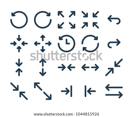 Control arrows for UI line icon set. Vector illustration.