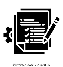 Control Assessment Icon in Glyph Style. Simple Vector Design. Simple Vector Glyph Icon