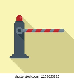 Control barrier icon flat vector. Train road. Safety gate