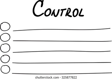 Control blank list, business concept
