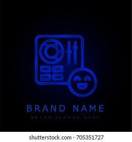 Control blue chromium metallic logo