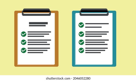Kontrolltafel mit Checkliste.
Umfrage, Umfrage, Forum, Aufgabenliste. Vektordesign EPS10.